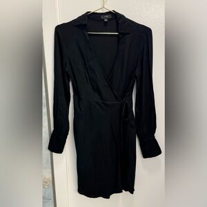 Woman’s J.Crew Black Drapey Wrap Dress